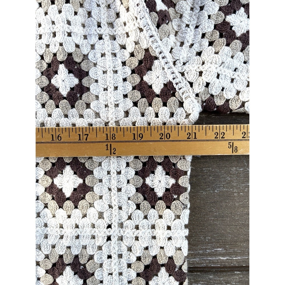 NWT Cotton On Mens Button Down Crochet Havana Shirt Sz M Granny Square Grampcore - Picture 7 of 9